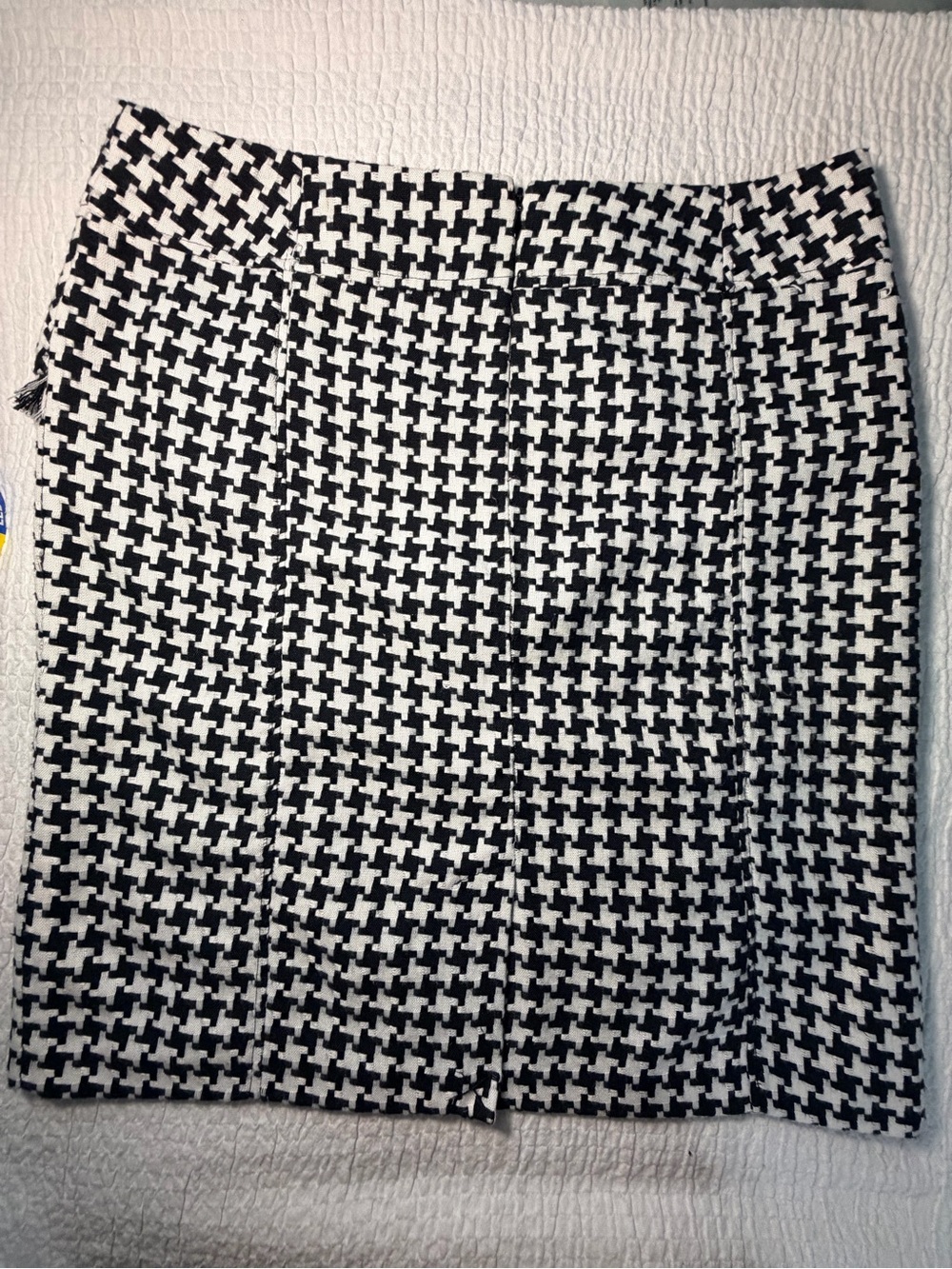 Cato Black & White Houndstooth Pencil Skirt with Fringe Peplum - Picture 4 of 11